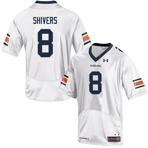 Men #8 Shaun Shivers Auburn Tigers College Football Jerseys Sale-White - Click Image to Close